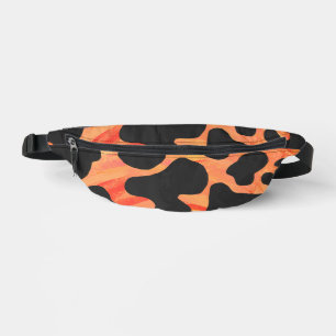 Schwarz-Orange-Kuh-Muster Bauchtasche