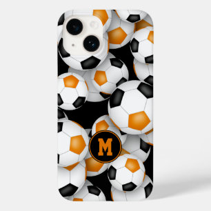 Schwarz-orange Mannschaftsfarben Spaß Fußball Must Case-Mate iPhone 14 Hülle