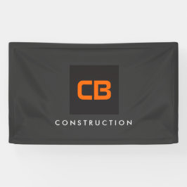 Schwarz/Orange-Monogramm-Konstruktion, Auftragnehm Banner