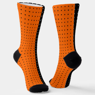 Schwarz, Orange Polka Punkte Halloween Socken