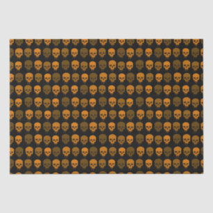 Schwarz/Orange Skull Print Halloween Seidenpapier