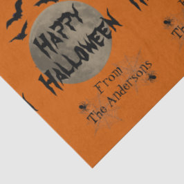 Schwarz Orange Spooky Bats Muster Halloween Seidenpapier