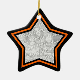 Schwarz-Orange-Star-Rahmen Keramik Ornament