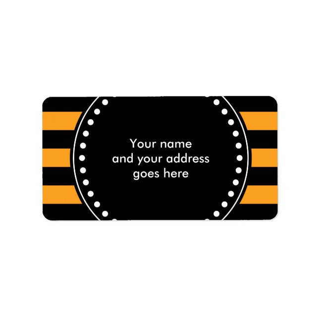 Schwarz-Orange-Streifen Adressaufkleber (Vorne)