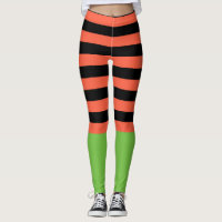Schwarz & Orange Streifen Green Bottom Fun Hallowe