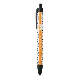 Schwarz Orange Teamfarben Volleyballspieler Name Kugelschreiber