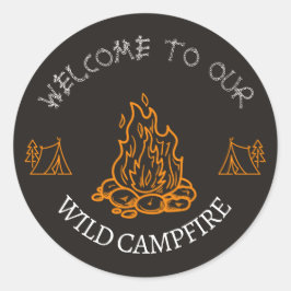 Schwarz-Orange Wildfire Adventure Round Sticker