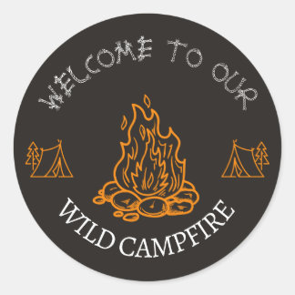 Schwarz-Orange Wildfire Adventure Round Sticker