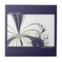 Schwarz Orchid Fraktal Art Floral Muster