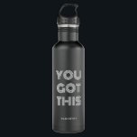 Schwarz Personalisiert GOT DU DIES Motivierend Edelstahlflasche<br><div class="desc">Schwarz Personalisiert GOT DU DIES Motivierend</div>