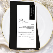 Schwarz Personalisiert mit Gastnamen Elegant