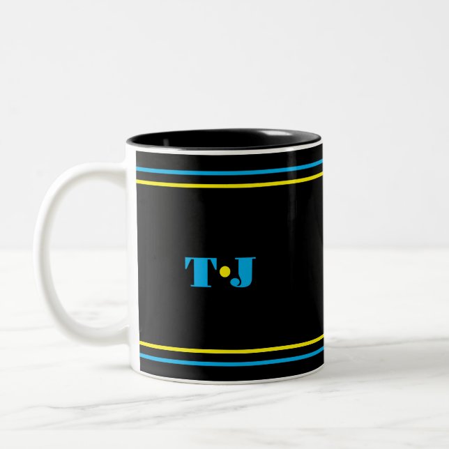 Schwarz Personalisiert Zweifarbige Tasse (Links)