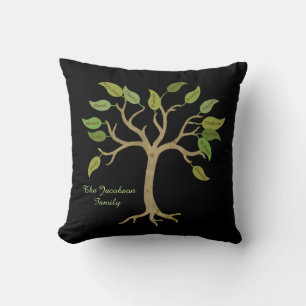 Schwarz-Personalisierter Stammbaum-Pillow Kissen