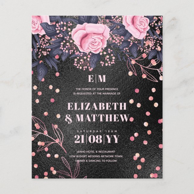 Schwarz-Pink-Blume für Hochzeitsslittlinge im nied Flyer (Vorne)