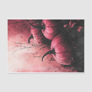 Schwarz-Pink-Kürbis-Fall-Dekoupage Seidenpapier