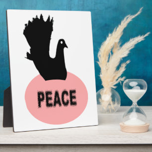 Schwarz-Pink Peace Dove Plaque Fotoplatte