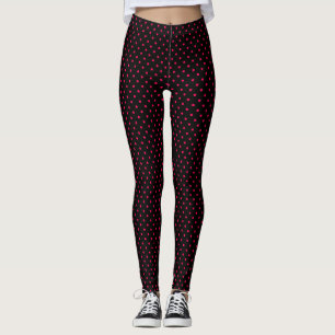 Schwarz-Pink-Polka-Dot Leggings