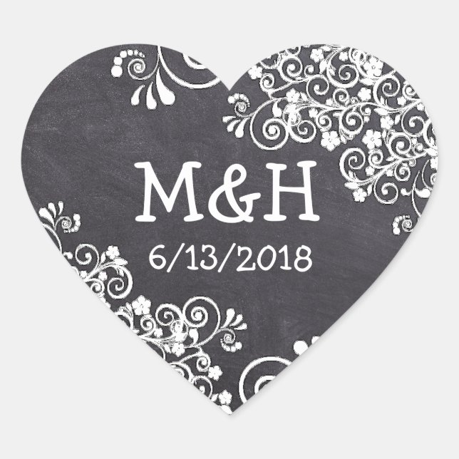 Schwarz-Pink-Rosa-Herz-Hochzeitsticker Herz-Aufkleber (Vorderseite)