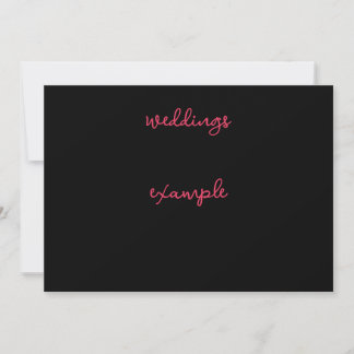 Schwarz-Pink-Script-Hochzeit Einladung