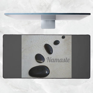 Schwarz Polished Zen Stones Garden Gray Schreibtischunterlage