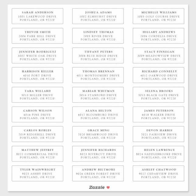Schwarz | Private Guest Address Labels (Blatt)