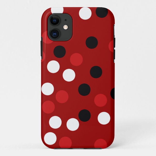 Schwarz-Punkte-Muster Case-Mate iPhone Hülle (Rückseite)