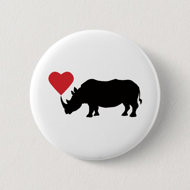 Schwarz-Rhino-mit-Herz Button (Vorderseite)