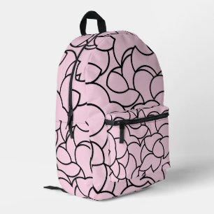 Schwarz/Rosa Abstrakt Bedruckter Rucksack