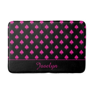 Schwarz/Rosa Ace Muster mit Extravagantem Namen Badematte