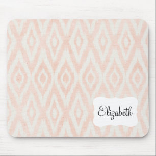 Schwarz Rosa Aquarellfarbe Ikat Geometrische Farbe Mousepad