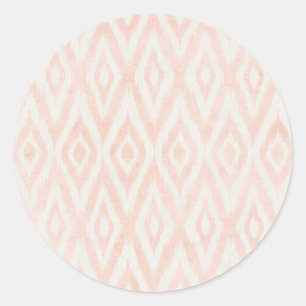 Schwarz Rosa Aquarellfarbe Ikat Geometrische Farbe Runder Aufkleber