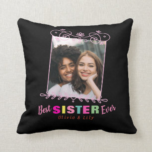 Schwarz Rosa Beste Schwester aller BESTE FREUNDIN  Kissen