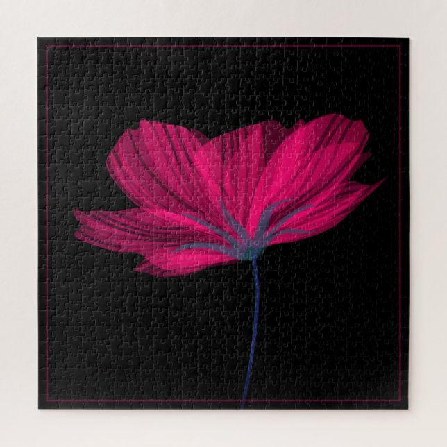 Schwarz-Rosa Blume Klassik Blumenmuseum (Vertikal)