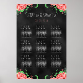 Schwarz-Rosa-Blütenblätter 9 Poster