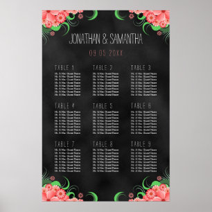 Schwarz-Rosa-Blütenblätter 9 Poster