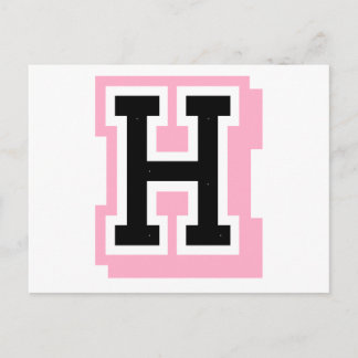 Schwarz-Rosa-Buchstabe H Postkarte
