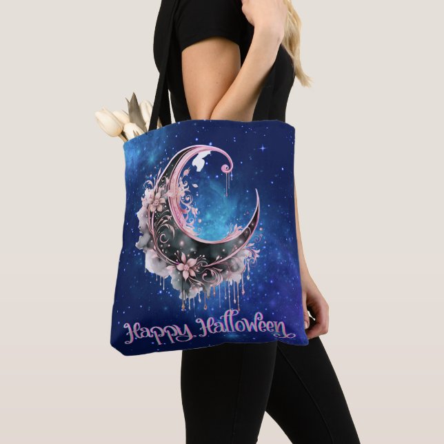 Schwarz/Rosa Crescent Moon Starween Tasche (Von Nahem)