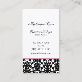 Schwarz-Rosa Damaskus Chic Business Cards Visitenkarte