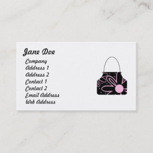 Schwarz-Rosa Feminée Floral Handbag Visitenkarte