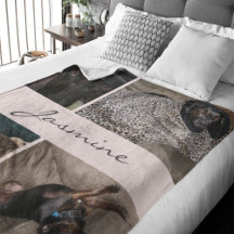 Schwarz-Rosa-FotoCollage | Fleece Dog Blanket