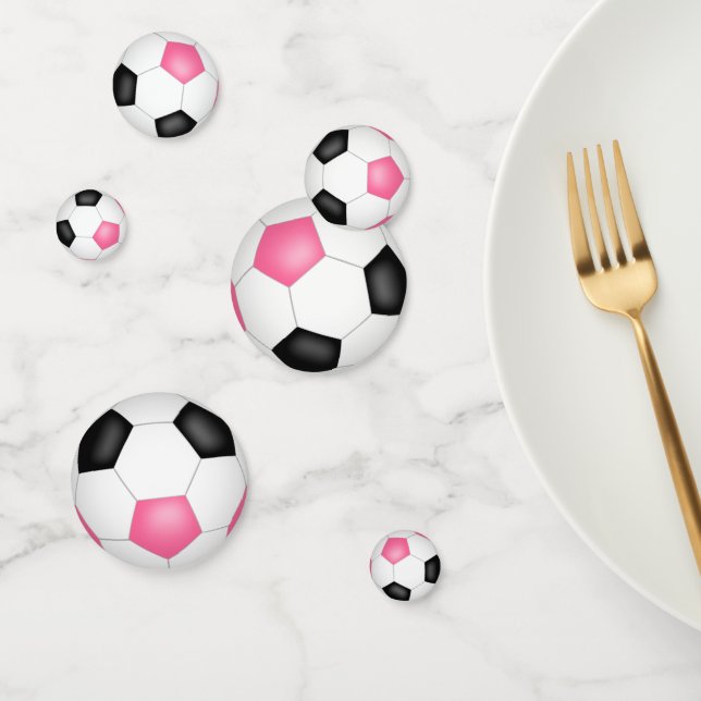 Schwarz-Rosa-Fußball-Bälle Mädchen Sport Partys Konfetti (Gruppe)