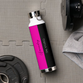 Schwarz-Rosa Geometrie Minimale Individuelle Name- Trinkflasche