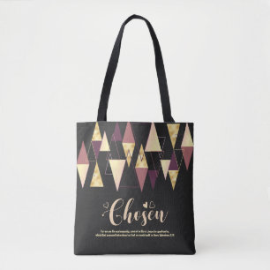 Schwarz Rosa Gold Elegantes Dreieck Tasche