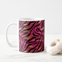 Schwarz Rosa Gold Zebra Streifen Tierisches Druckm