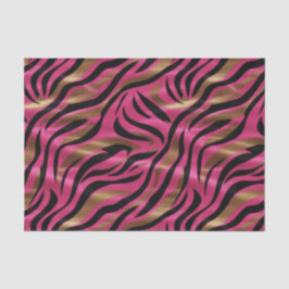 Schwarz Rosa Gold Zebra Streifen Tierisches Druckm Seidenpapier