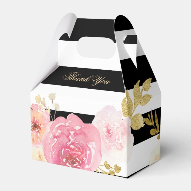 Schwarz Rosa Goldmedaille Blumenzehen Geschenkschachtel (Vorderseite)