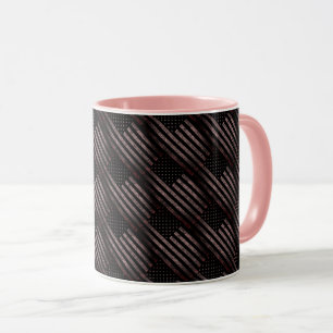 Schwarz-Rosa-Grunge Vintages amerikanisches Flag-M Tasse