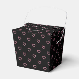 Schwarz/Rosa Herz Polka Dot Pattern Gefälligkeitsb Geschenkschachtel