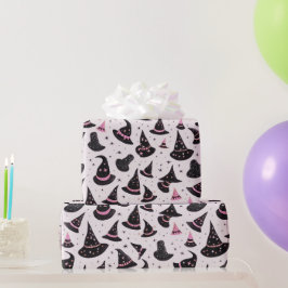 Schwarz-Rosa-Hexe-Hasenstars rosa Halloween Geschenkpapier