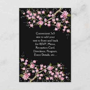 Schwarz-Rosa-Hochzeit der japanischen Kirschblüten Einladung